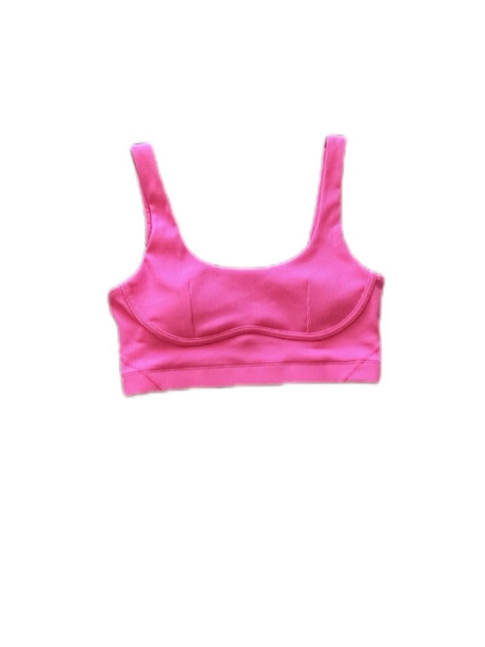 Cream Yoga - Pink Ribbed Yoga Sports Bra M